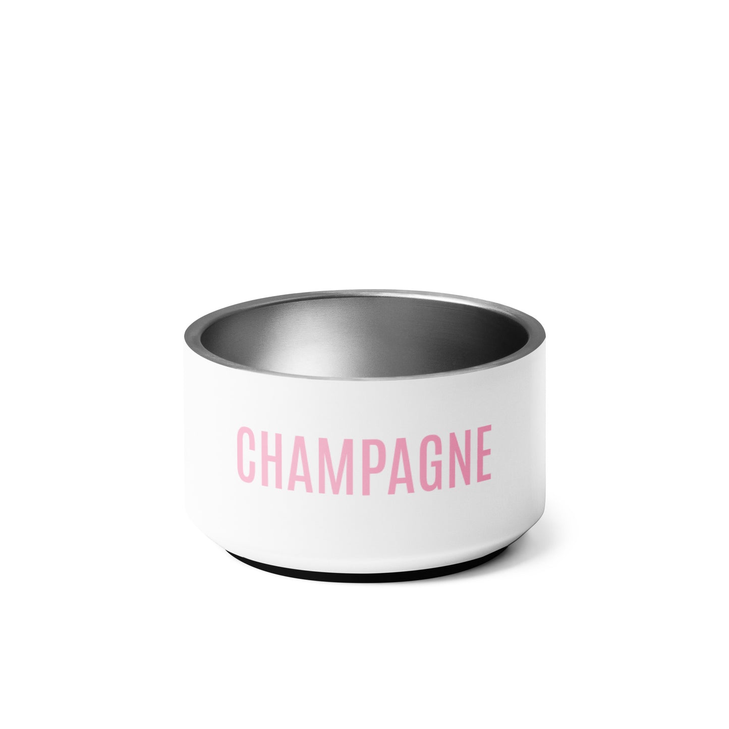 Pet Bowl "CHAMPAGNE" in Classic White & Cotton Candy