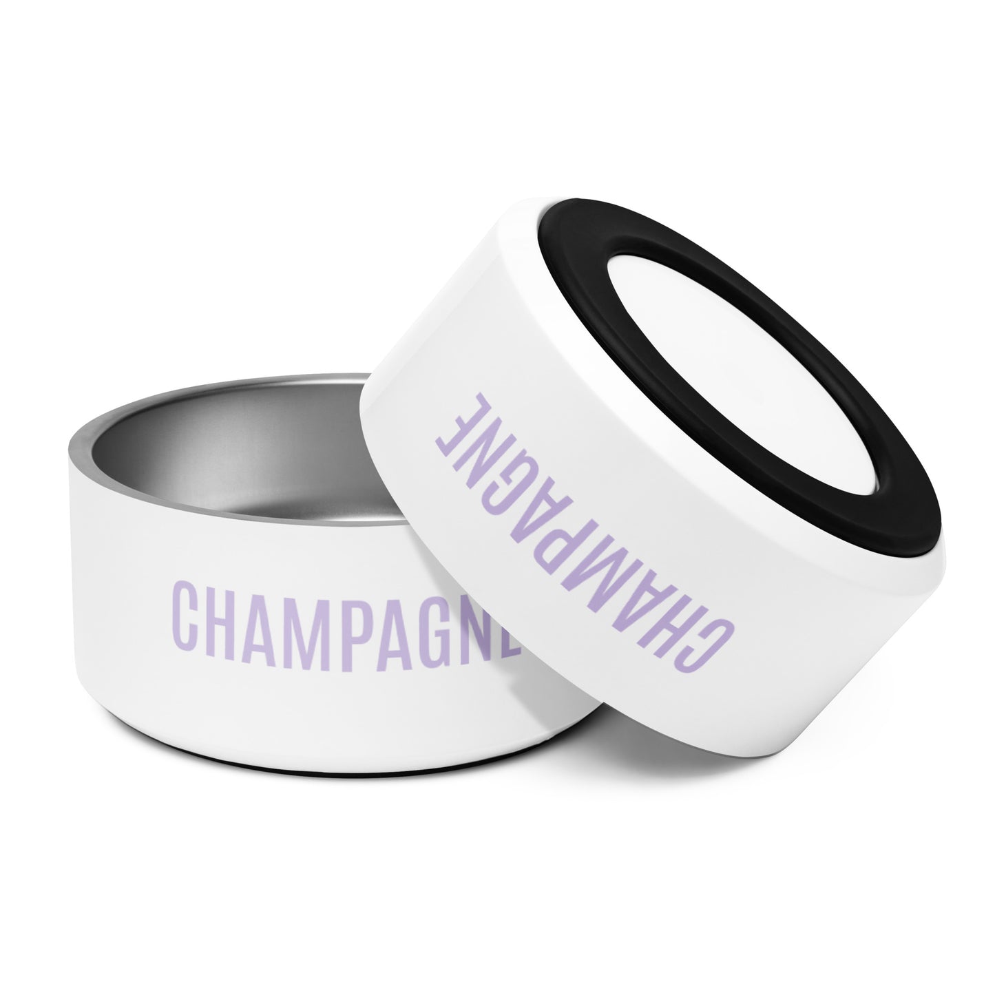 Pet Bowl "CHAMPAGNE" in Classic White & Grape Taffy