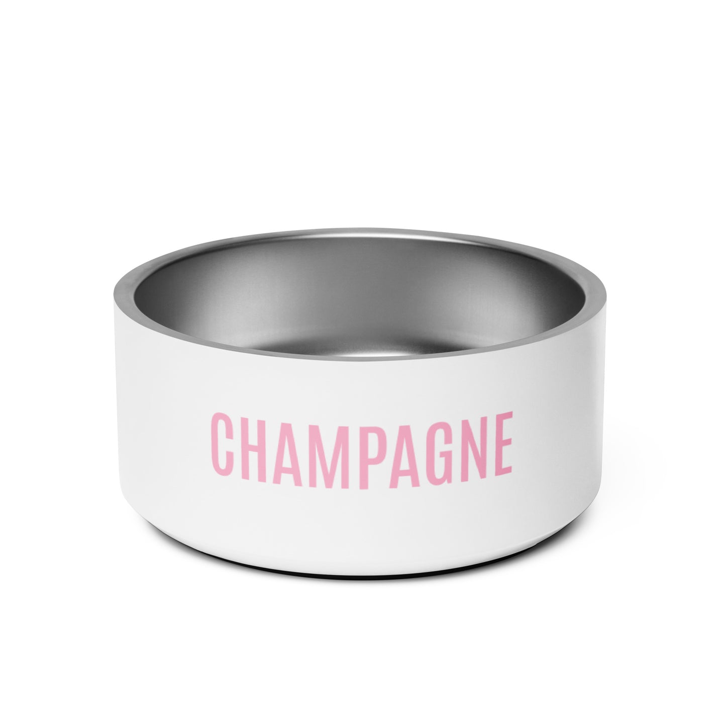 Pet Bowl "CHAMPAGNE" in Classic White & Cotton Candy