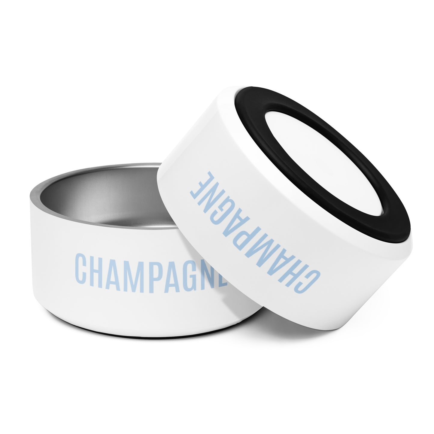 Pet Bowl "CHAMPAGNE" in Classic White & Blue Bubblegum