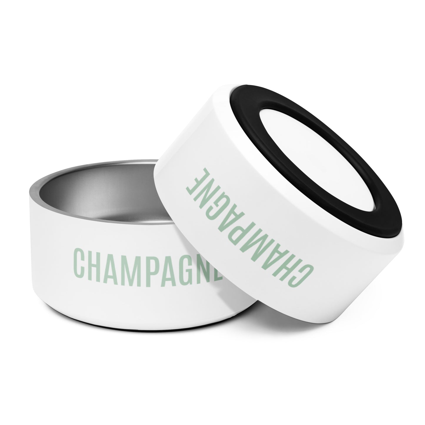 Pet Bowl "CHAMPAGNE" in Classic White & Sour Apple