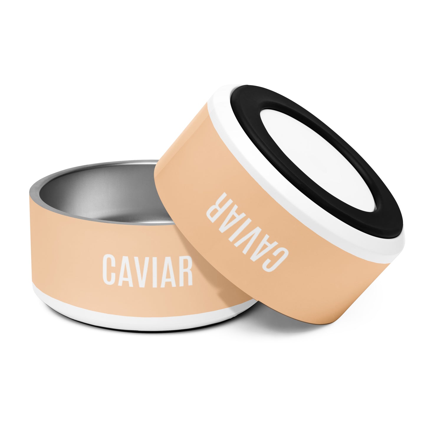 Pet Bowl "CAVIAR" in Peach Creamsicle