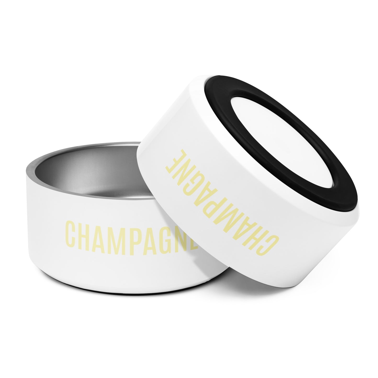 Pet Bowl "CHAMPAGNE" in Classic White & Frozen Lemonade