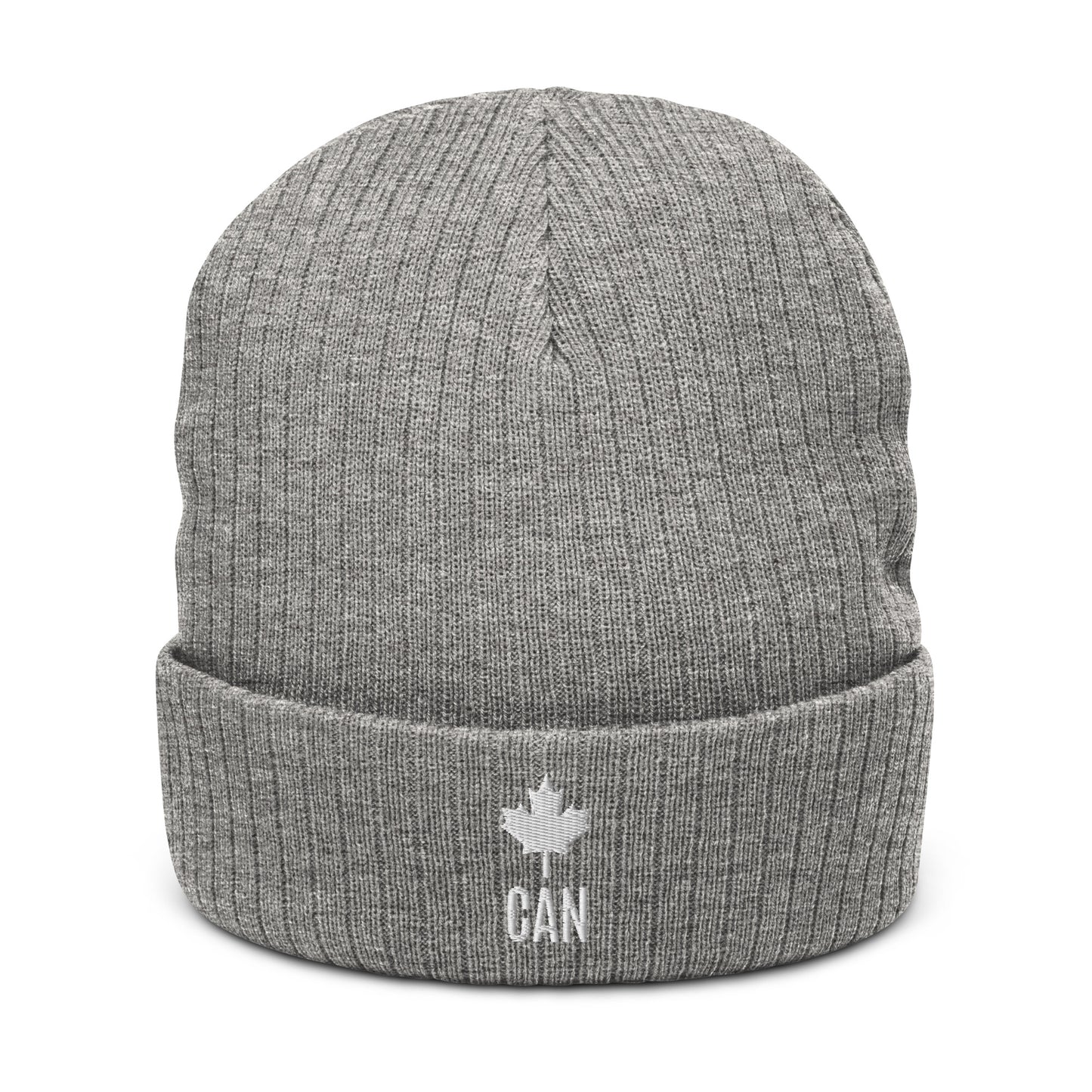 Beanie "CAN" Maple Leaf Embroidered in Classic White on Basic Black, French Navy or Light Grey