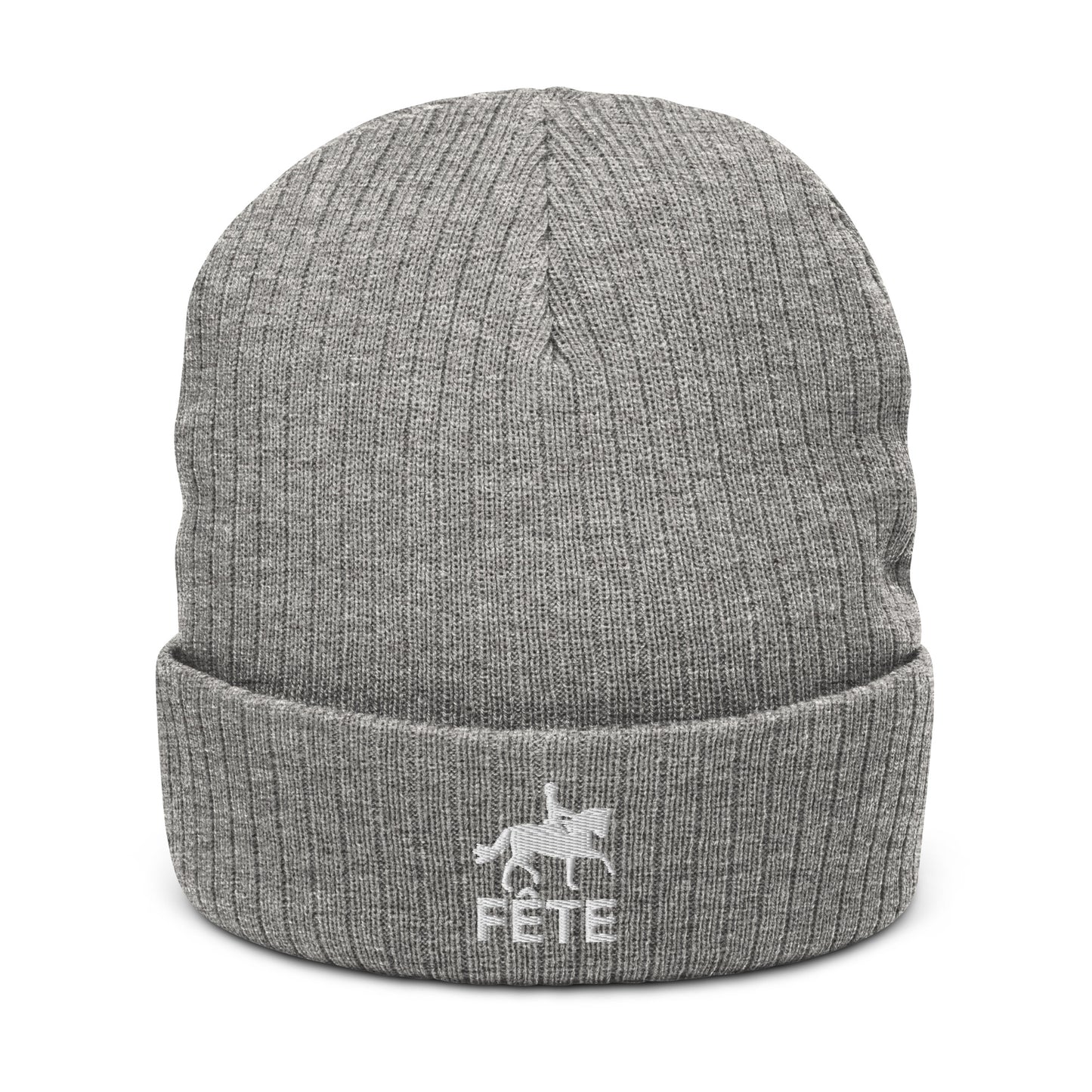 Beanie "FÊTE" Equestrian Embroidered in Classic White on Basic Black, French Navy or Light Grey