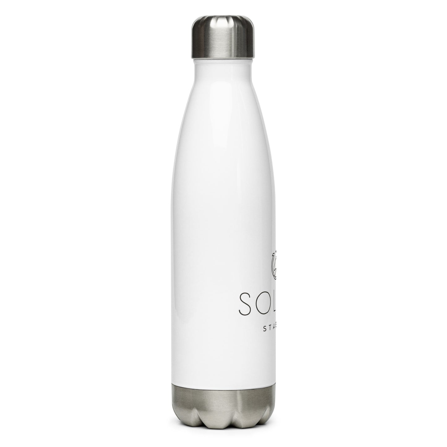 Water Bottle "SOLACE STABLES" in Basic Black on Classic White