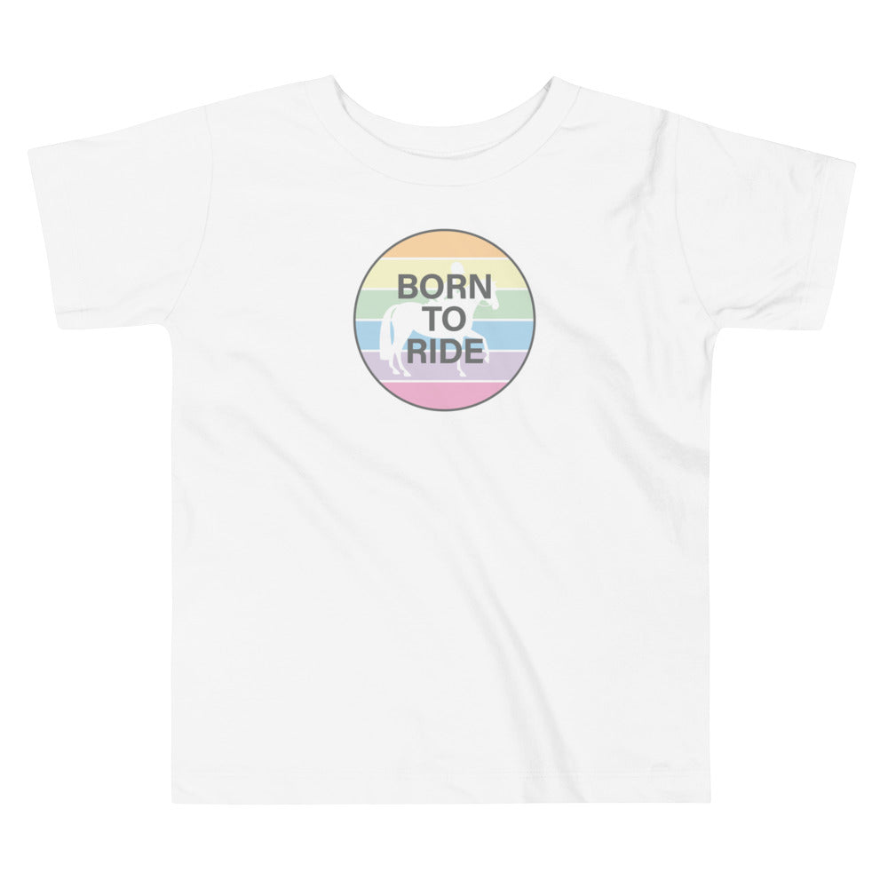 Children's T-Shirt "BORN TO RIDE" in Classic White or Light Pink