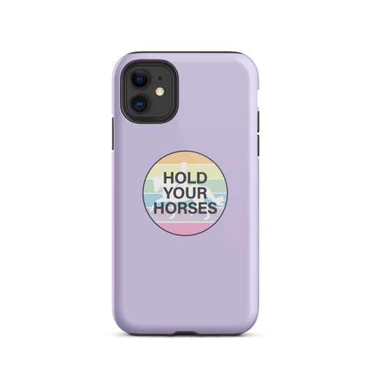 Tough Case for iPhone® "HOLD YOUR HORSES" in Grape Taffy