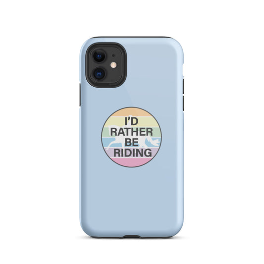 Tough Case for iPhone® "I'D RATHER BE RIDING" in Blue Bubblegum