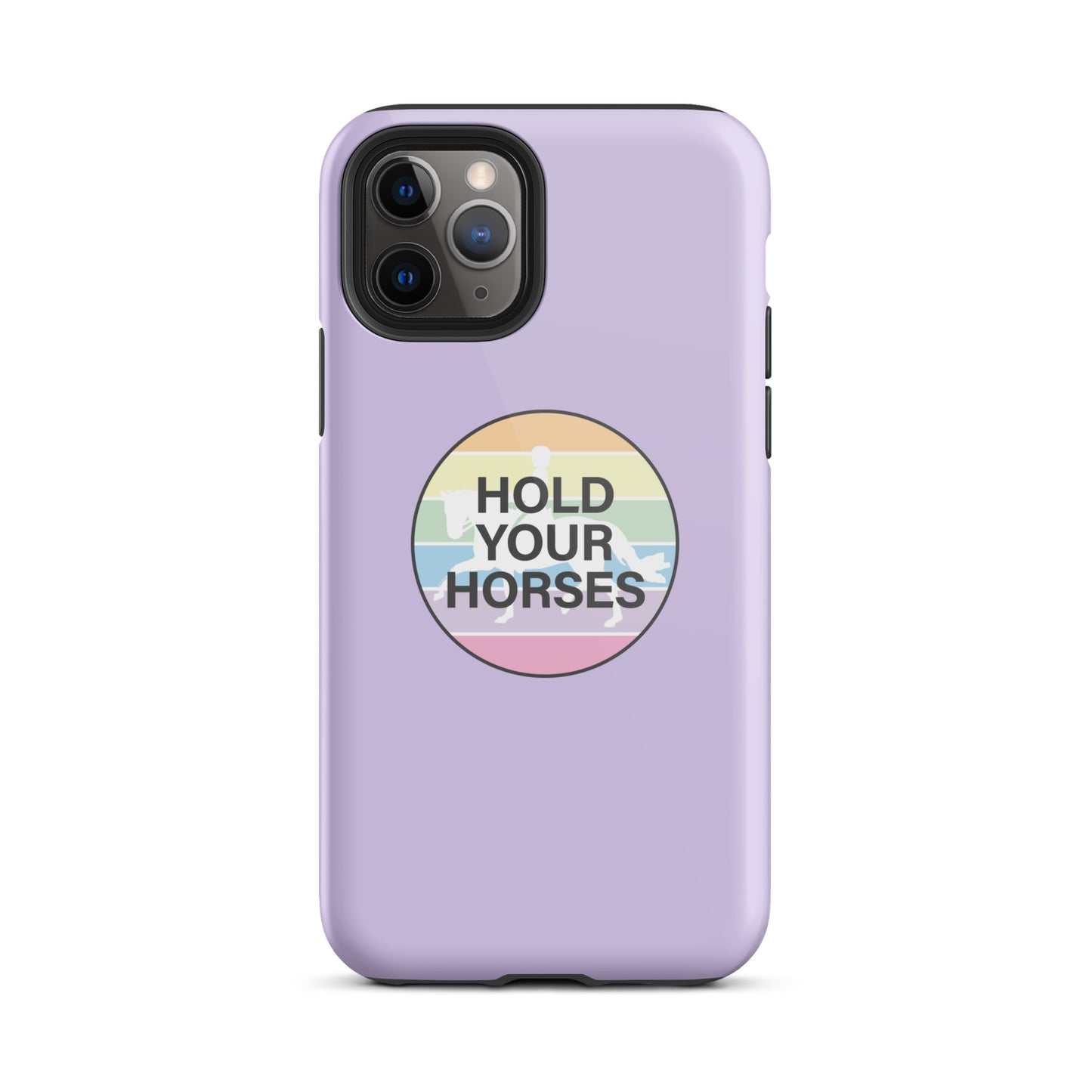 Tough Case for iPhone® "HOLD YOUR HORSES" in Grape Taffy