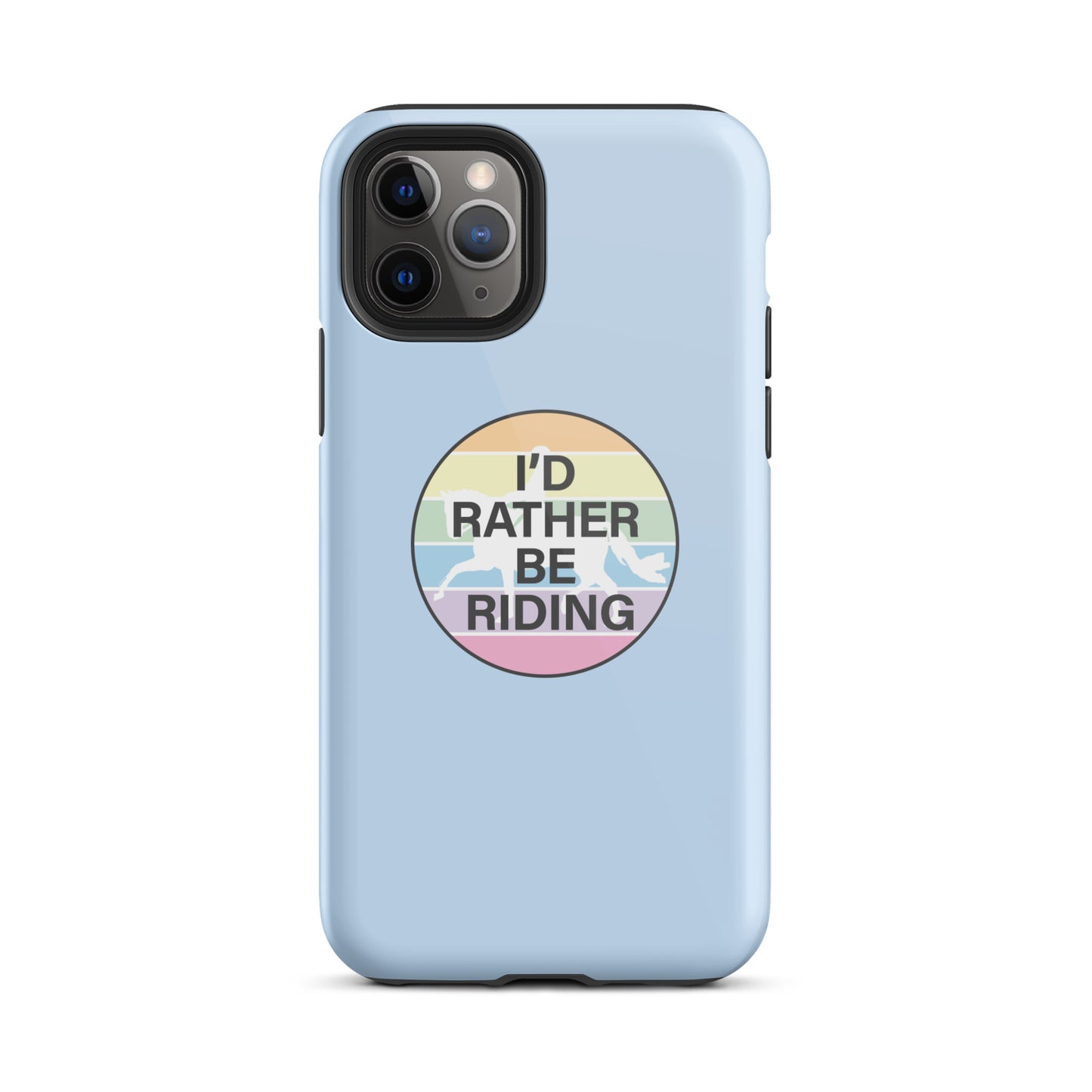 Tough Case for iPhone® "I'D RATHER BE RIDING" in Blue Bubblegum