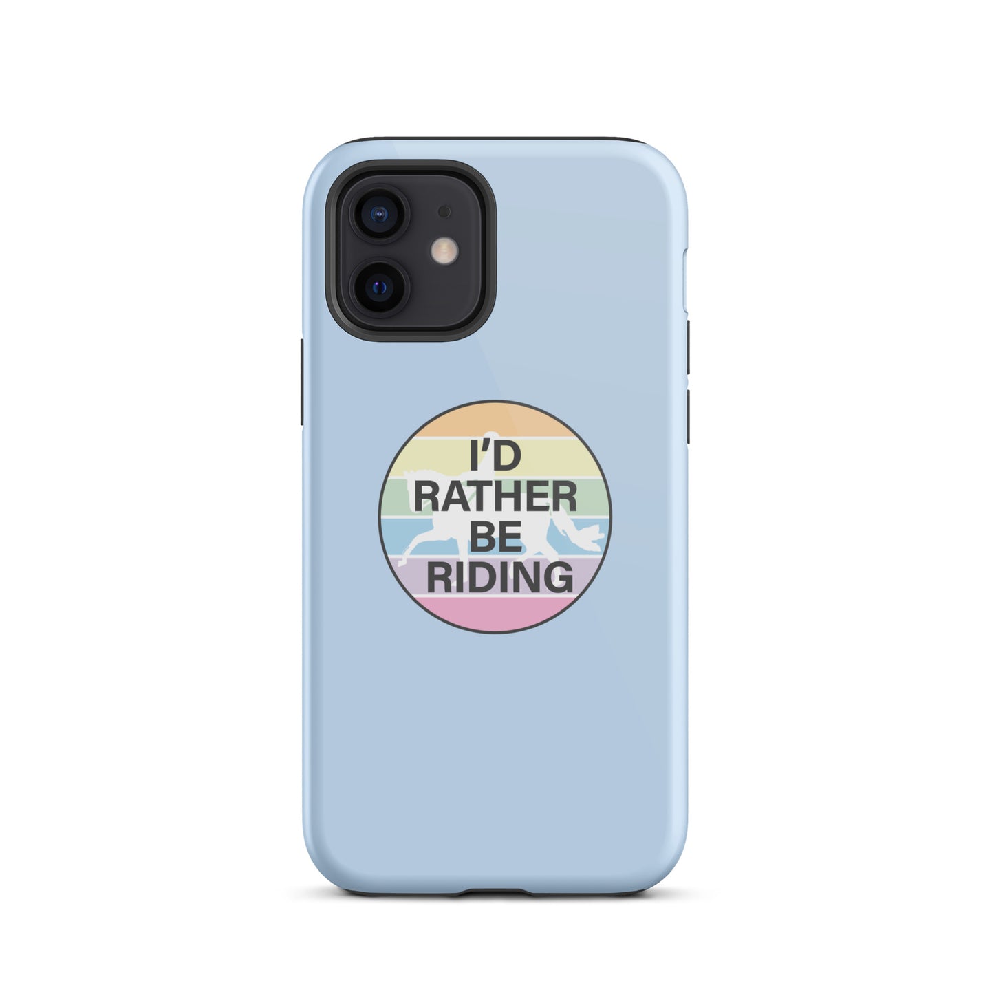 Tough Case for iPhone® "I'D RATHER BE RIDING" in Blue Bubblegum