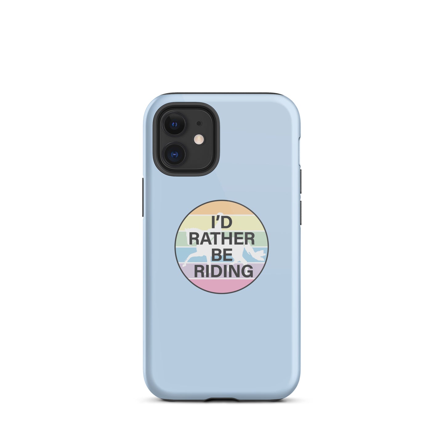 Tough Case for iPhone® "I'D RATHER BE RIDING" in Blue Bubblegum