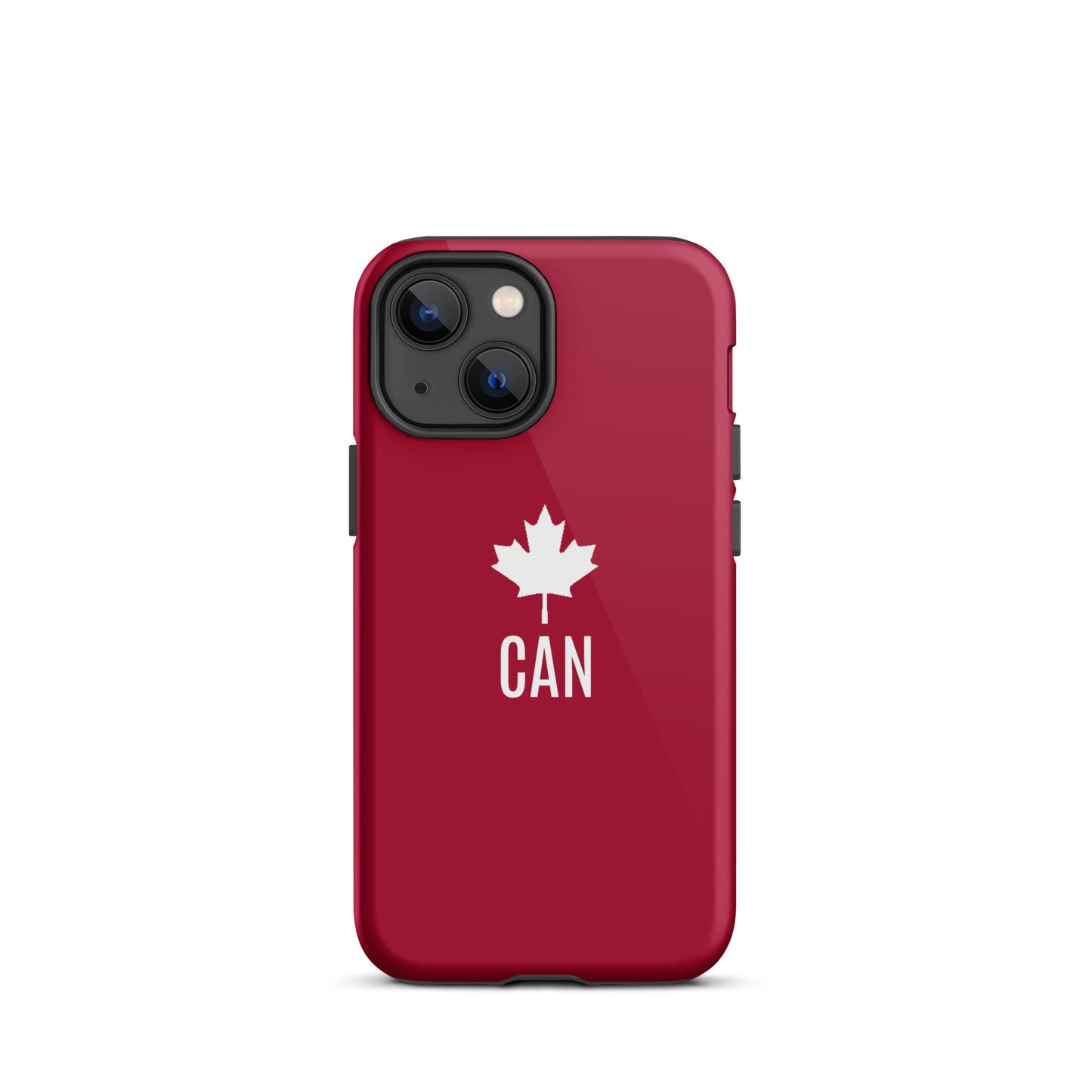 Tough Case for iPhone® "CAN" Maple Leaf in Classic White on Barn Red