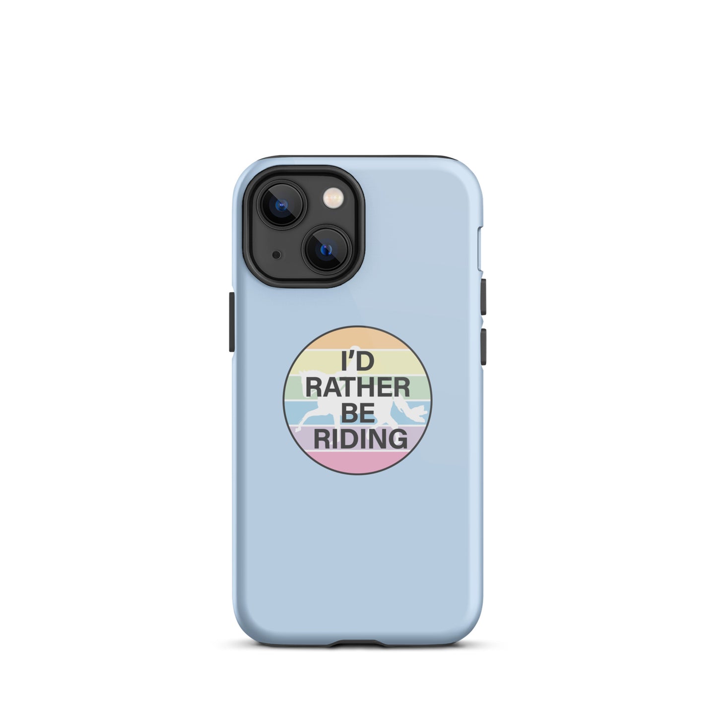Tough Case for iPhone® "I'D RATHER BE RIDING" in Blue Bubblegum