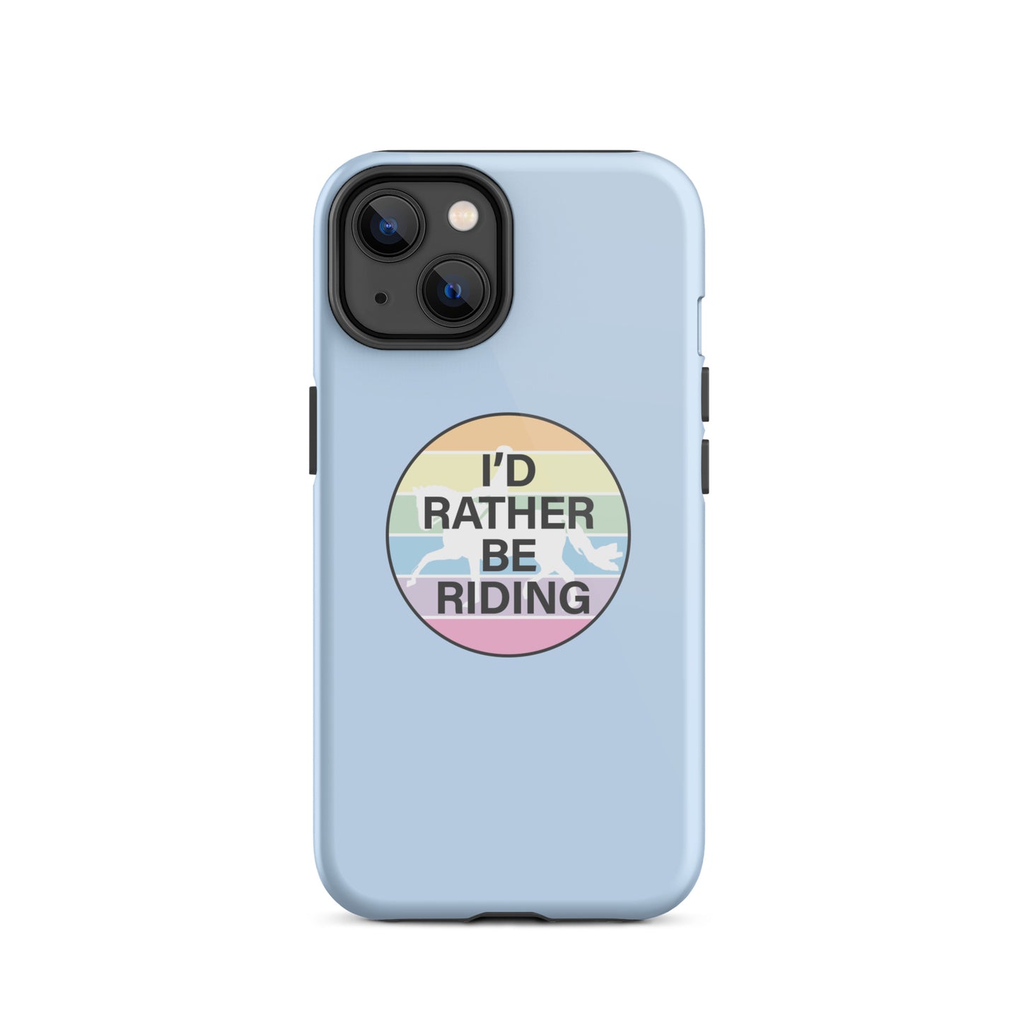 Tough Case for iPhone® "I'D RATHER BE RIDING" in Blue Bubblegum