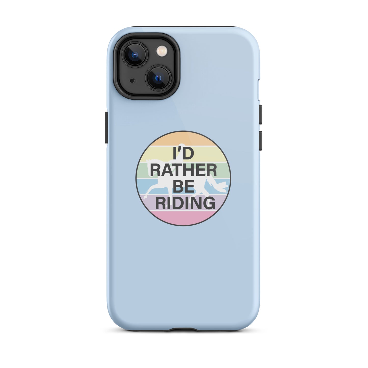 Tough Case for iPhone® "I'D RATHER BE RIDING" in Blue Bubblegum