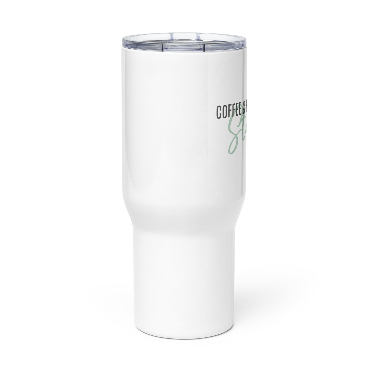 Travel Mug "HORSES KEEP ME STABLE" in Storm Grey & Sour Apple on Classic White