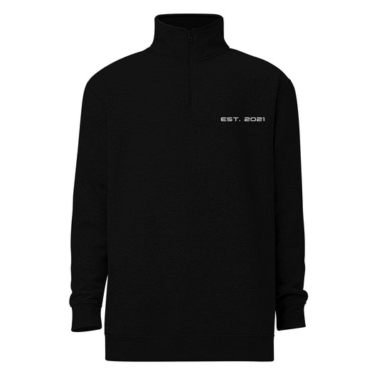 Adult Fleece Pullover "PRECISION EARTHWORKS INC" Embroidered Back in Classic White & Gold on Basic Black