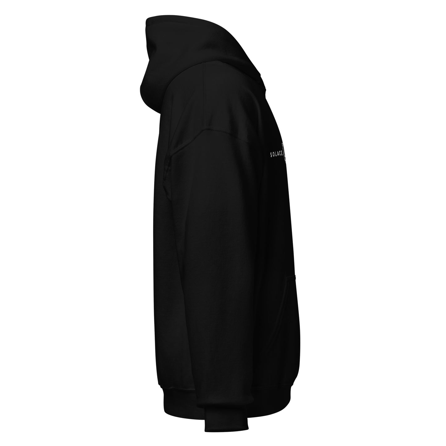 Adult Traditional Hoodie "SOLACE STABLES" Embroidered in Classic White on Basic Black or French Navy