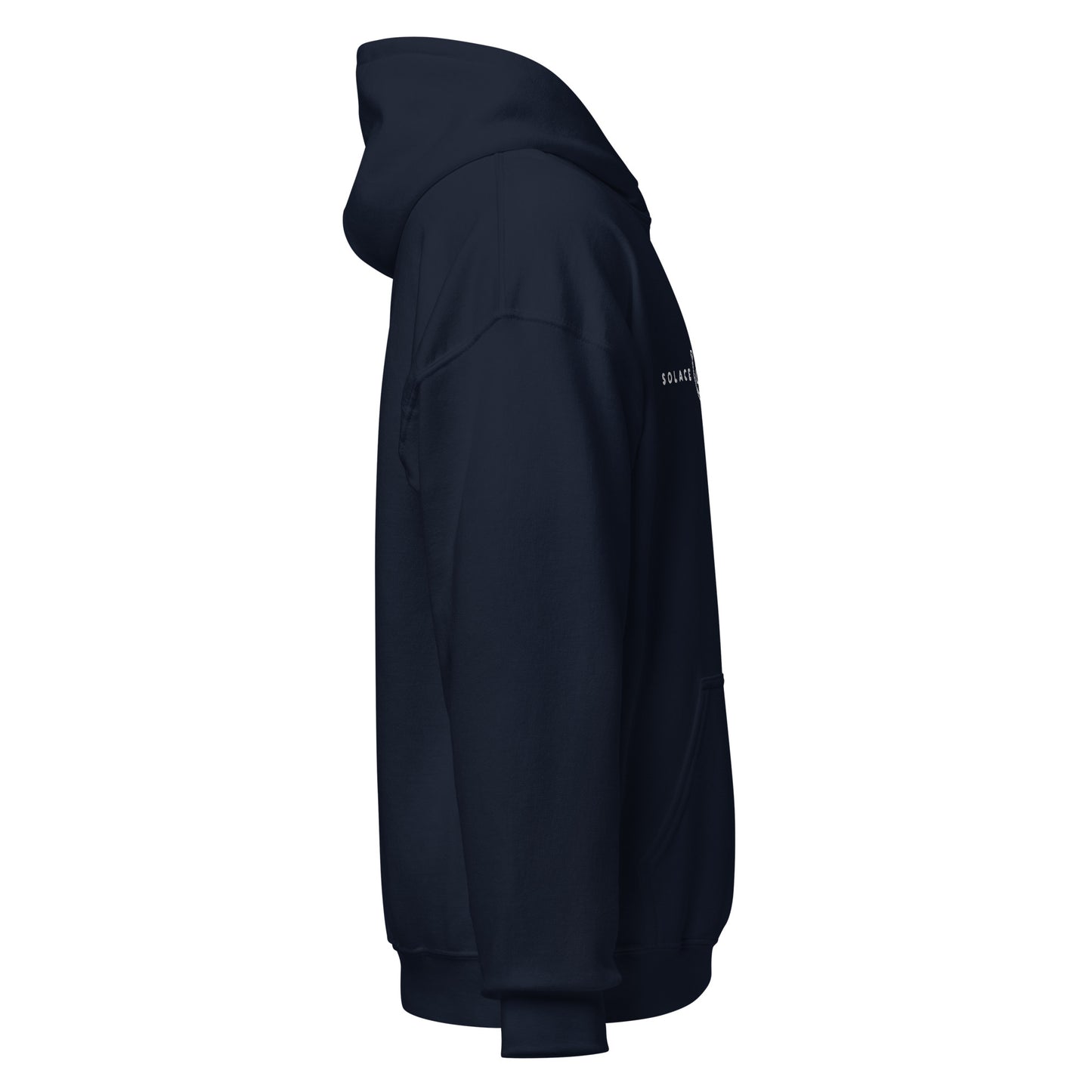 Adult Traditional Hoodie "SOLACE STABLES" Embroidered in Classic White on Basic Black or French Navy