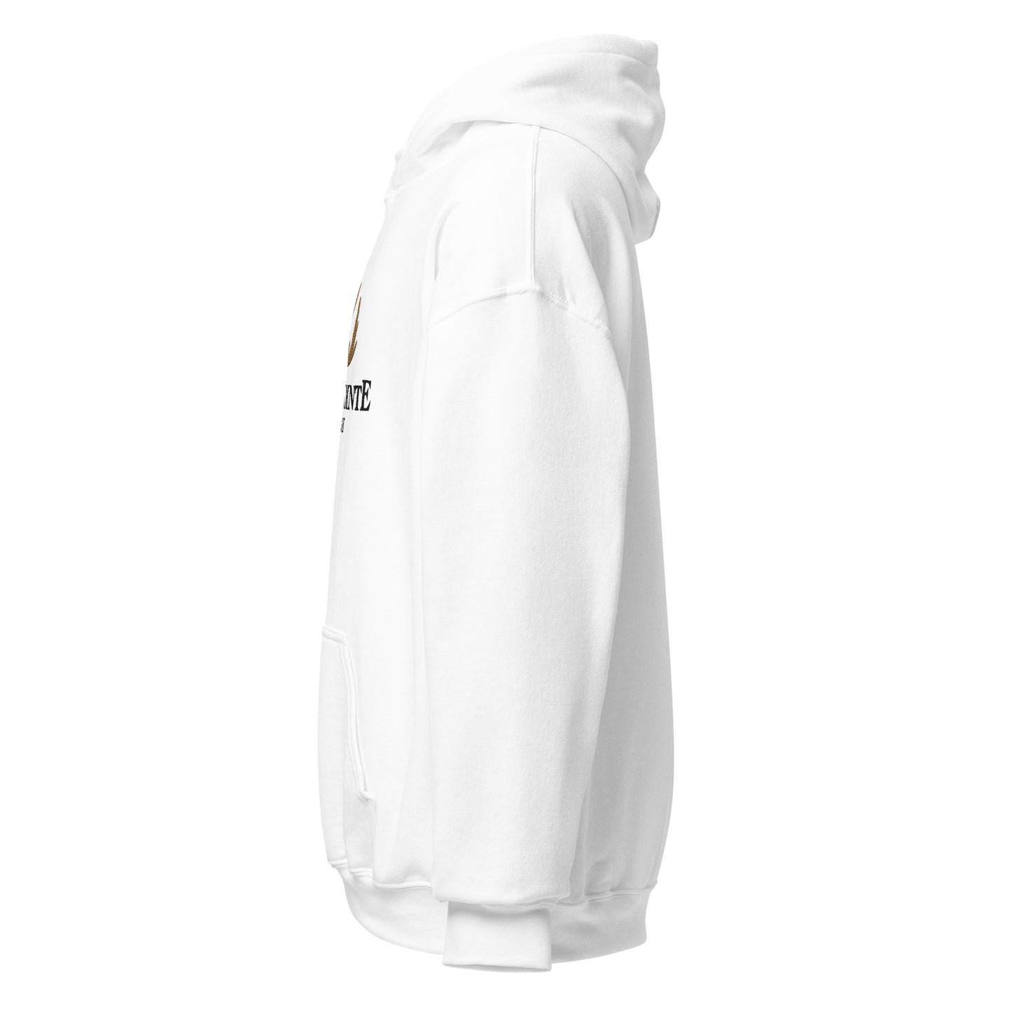 Adult Traditional Hoodie "DEER POINTE PARK" Embroidered in Basic Black & Old Gold on Classic White