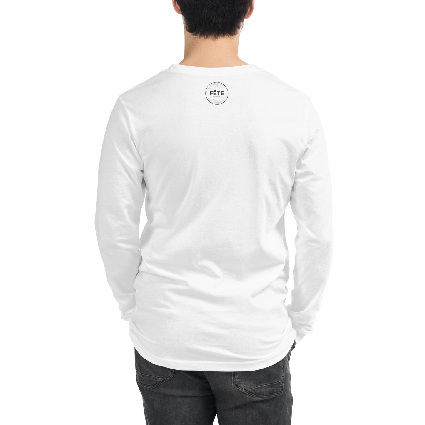 Adult Long-Sleeved Shirt "DEER POINTE PARK" Embroidered in Basic Black & Old Gold on Classic White