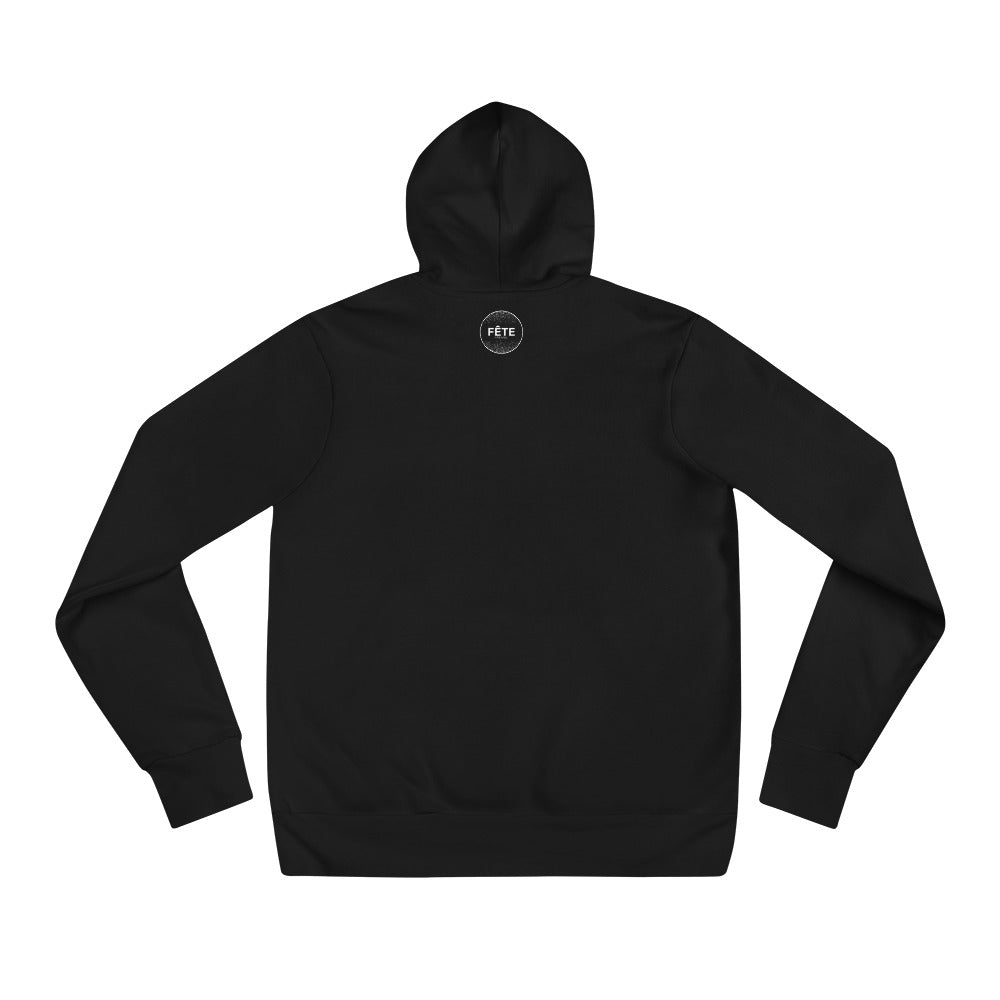Adult Hoodie "HEADINGLEY, MB" Embroidered in Classic White on Basic Black