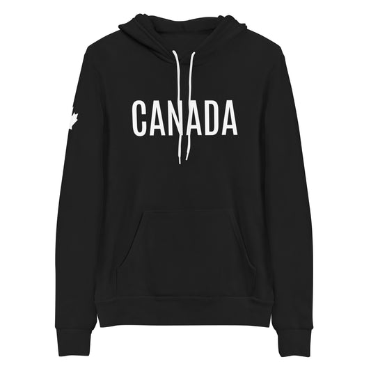 Adult Hoodie "CANADA" in Classic White on Basic Black