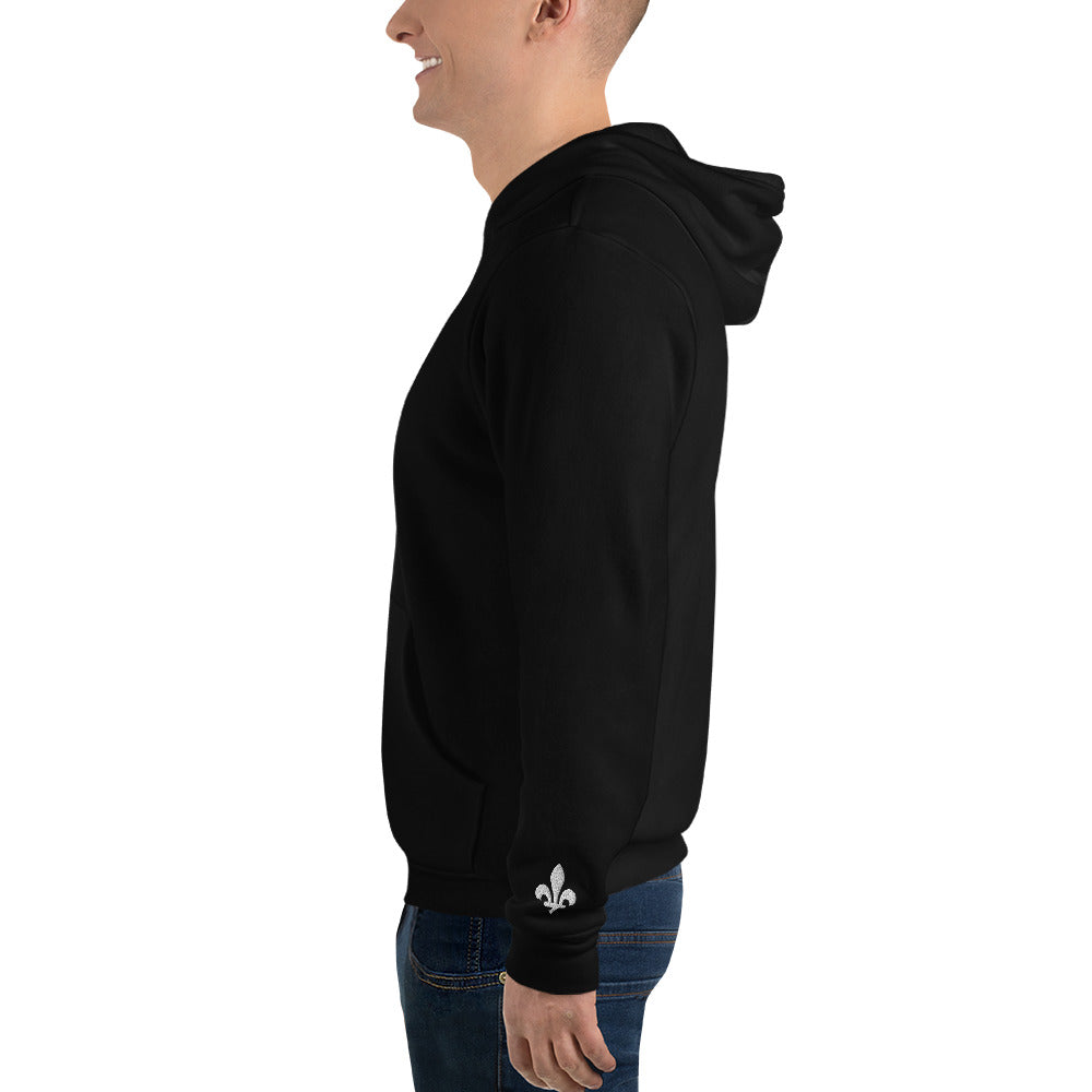 Adult Hoodie "GOOD TYME STABLES" Embroidered in Classic White on Basic Black, Navy Heather or Spruce Heather with Custom Wrist Accents