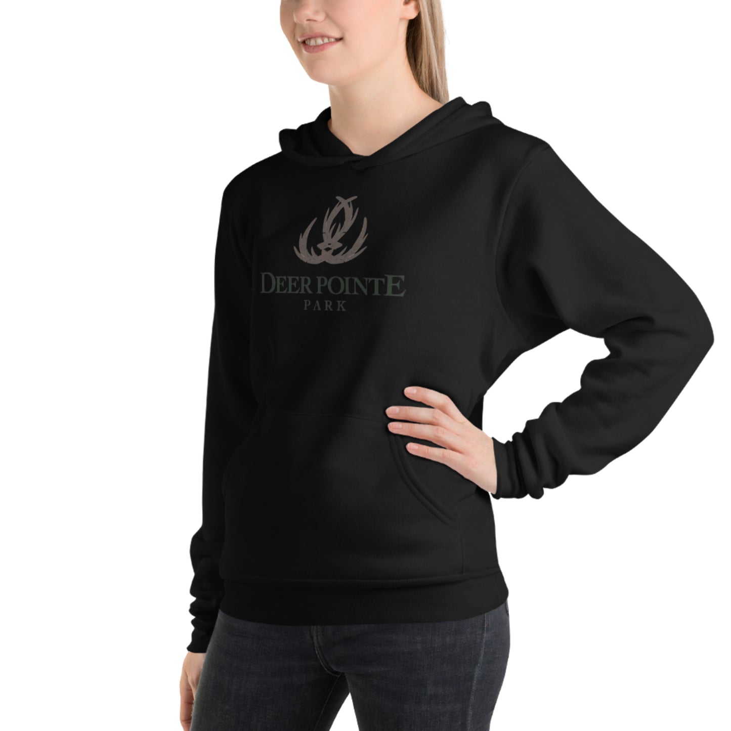 Adult Hoodie "DEER POINTE PARK" on Basic Black or Classic White