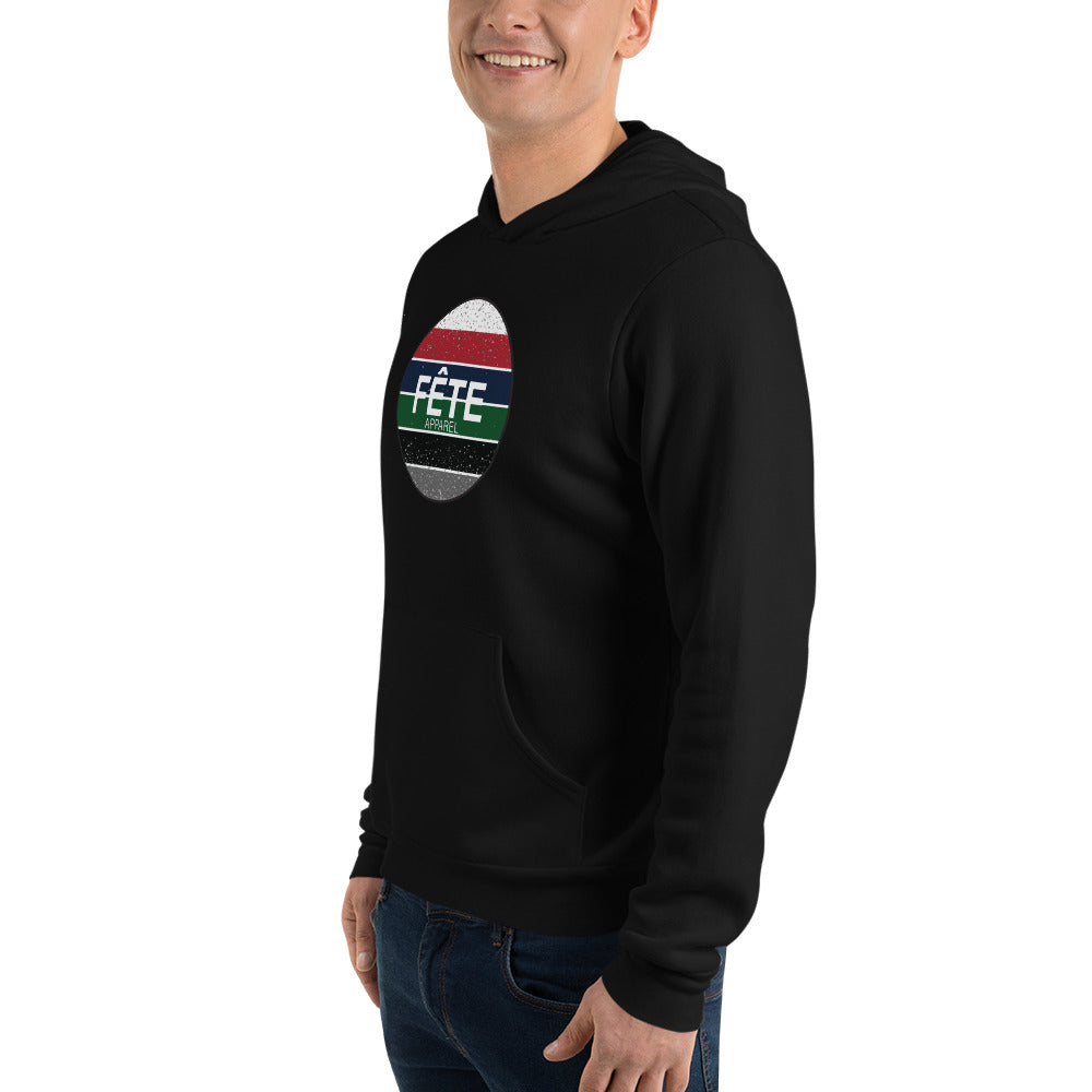 Adult Hoodie "FÊTE" Logo in Francis XI Colours on Classic White or Basic Black