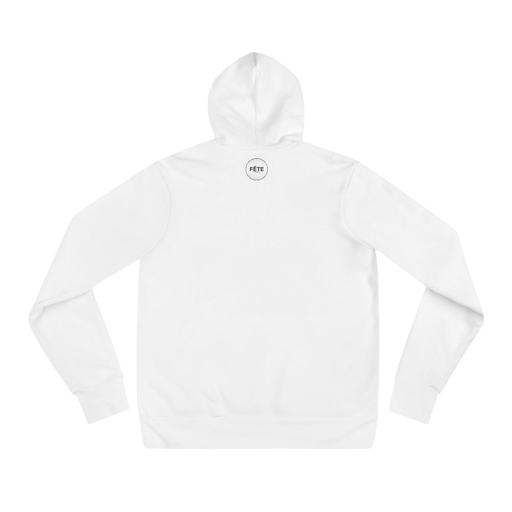 Adult Hoodie "SOLACE STABLES" Embroidered in Basic Black on Classic White