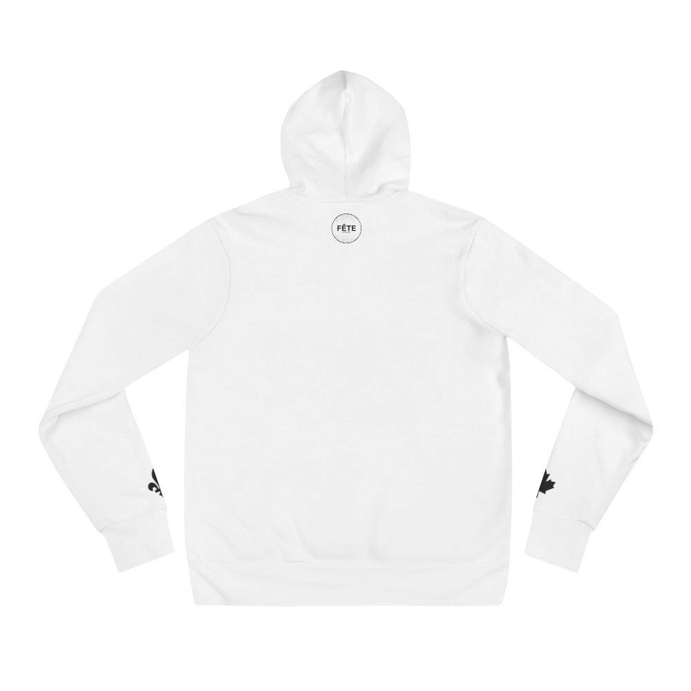 Adult Hoodie "GOOD TYME STABLES" Embroidered in Basic Black on Classic White with Custom Wrist Accents