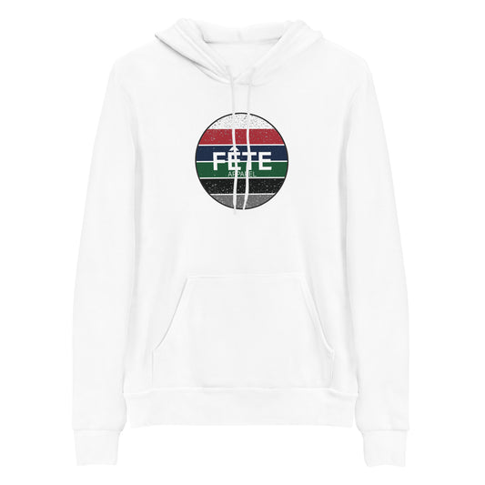 Adult Hoodie "FÊTE" Logo in Francis XI Colours on Classic White or Basic Black