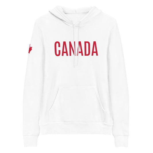 Adult Hoodie "CANADA" in Canadian Red on Classic White