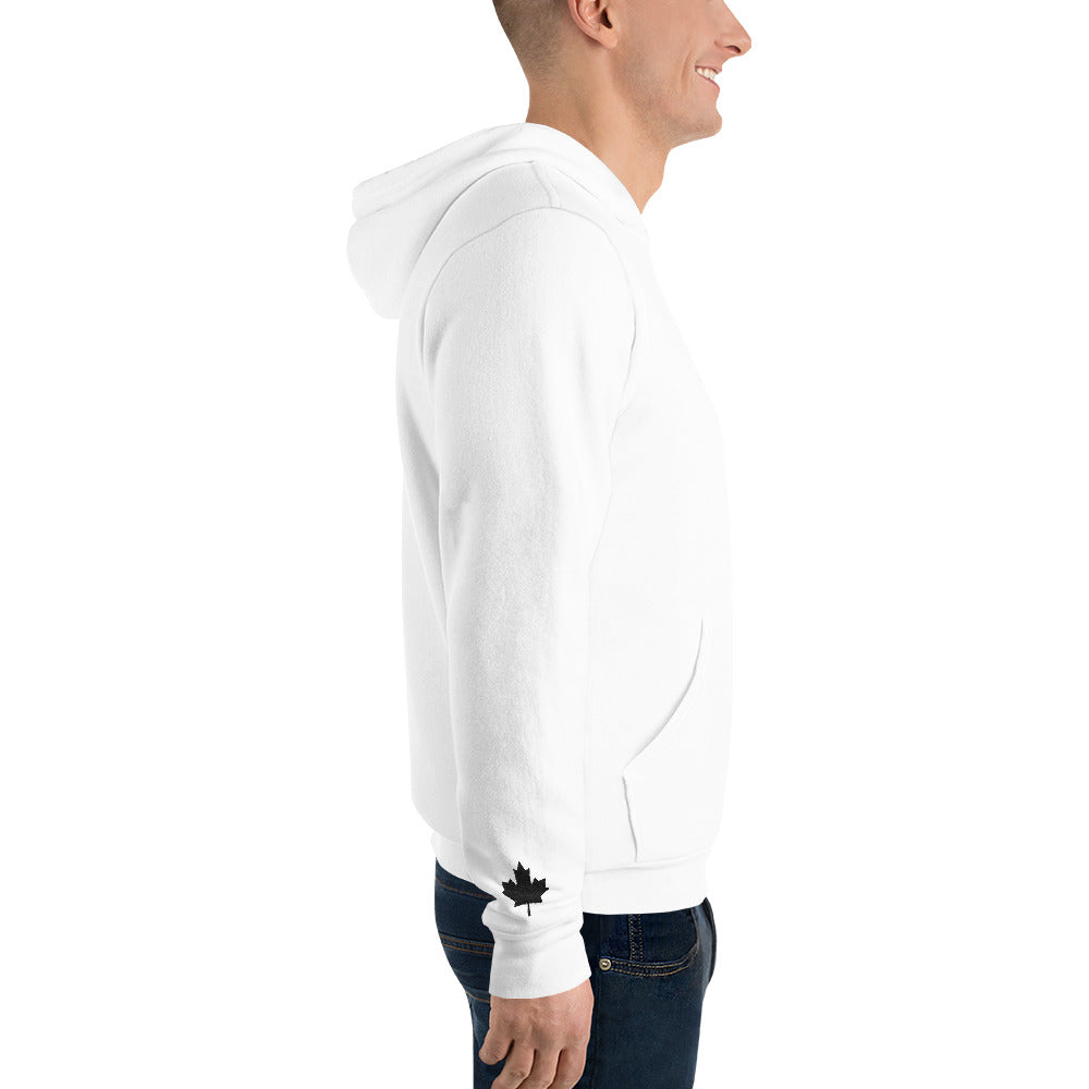 Adult Hoodie "GOOD TYME STABLES" Embroidered in Basic Black on Classic White with Custom Wrist Accents