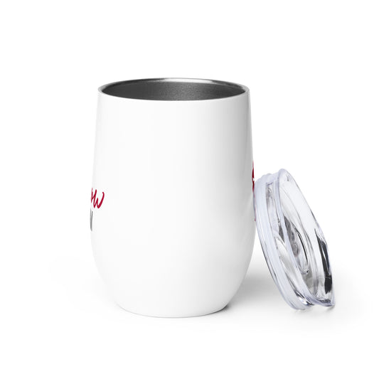 Short Tumbler "SHOW MOM" in Barn Red & Storm Grey on Classic White