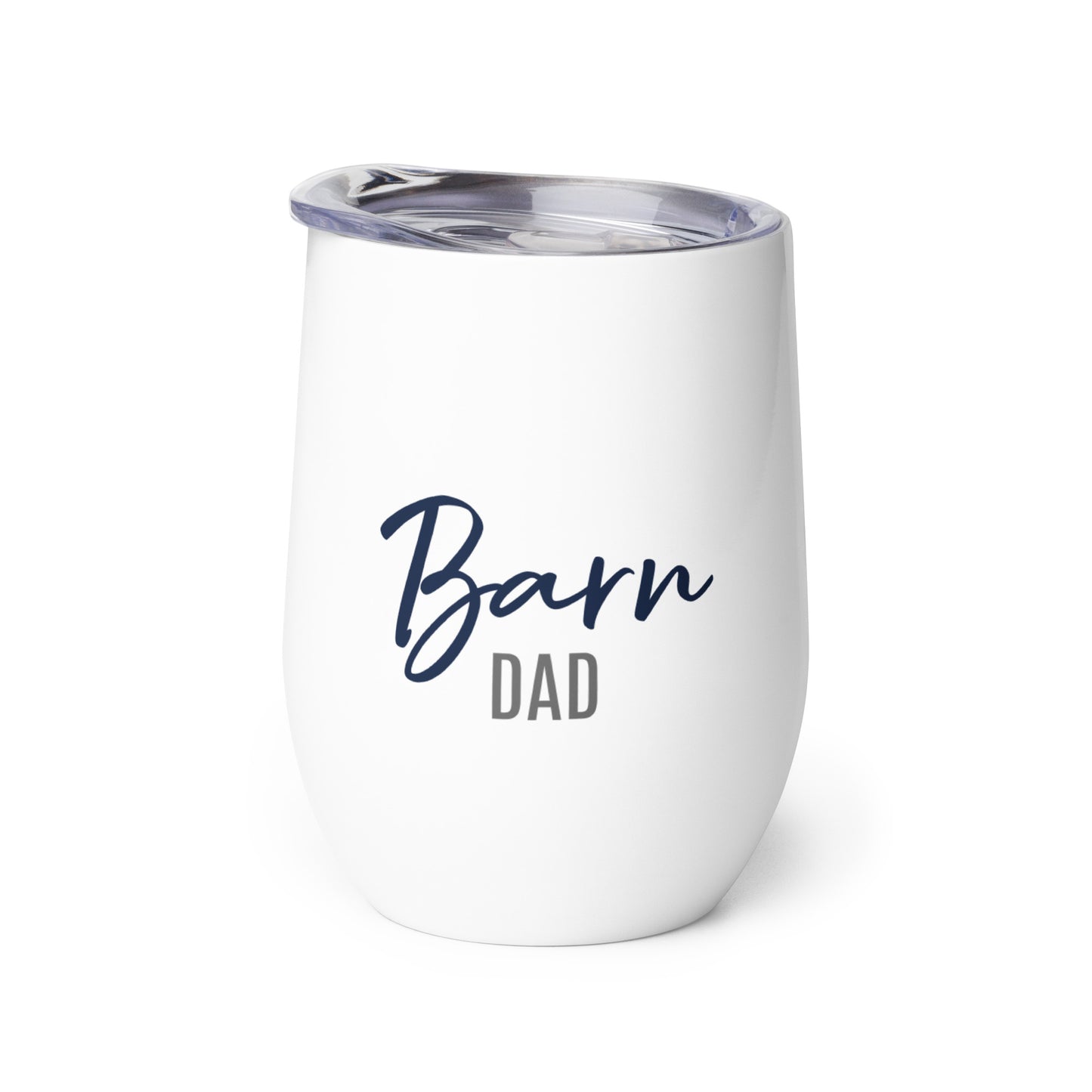 Short Tumbler "BARN DAD" in French Navy & Storm Grey on Classic White