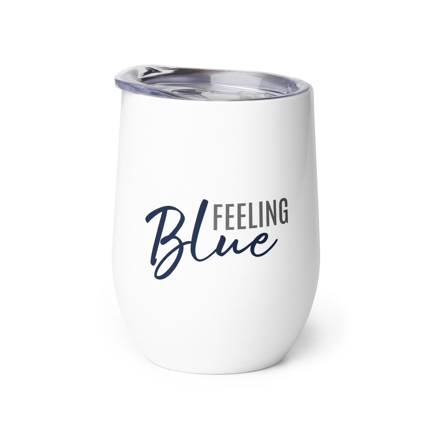 Short Tumbler "FEELING BLUE" in French Navy & Storm Grey on Classic White