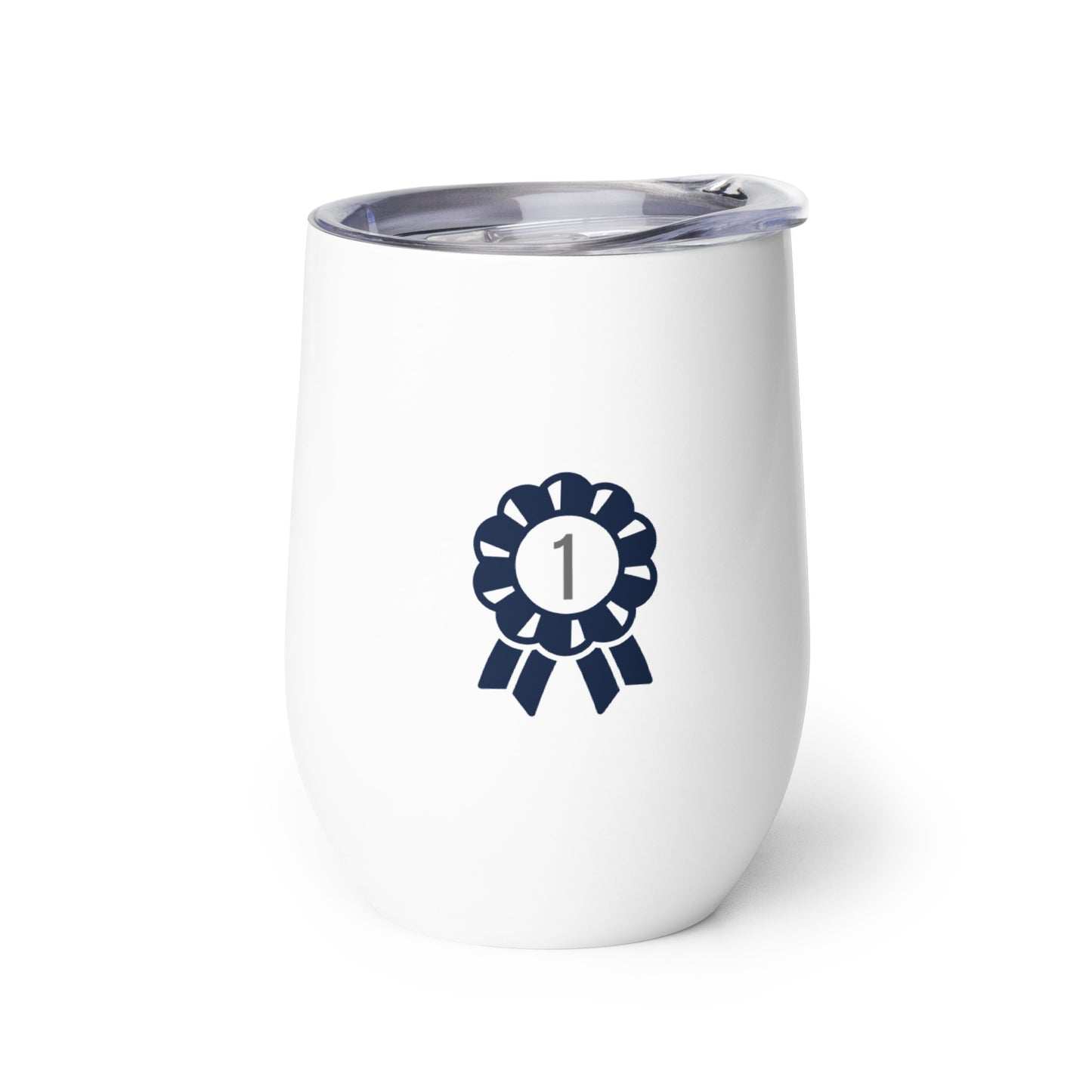 Short Tumbler "FEELING BLUE" in French Navy & Storm Grey on Classic White