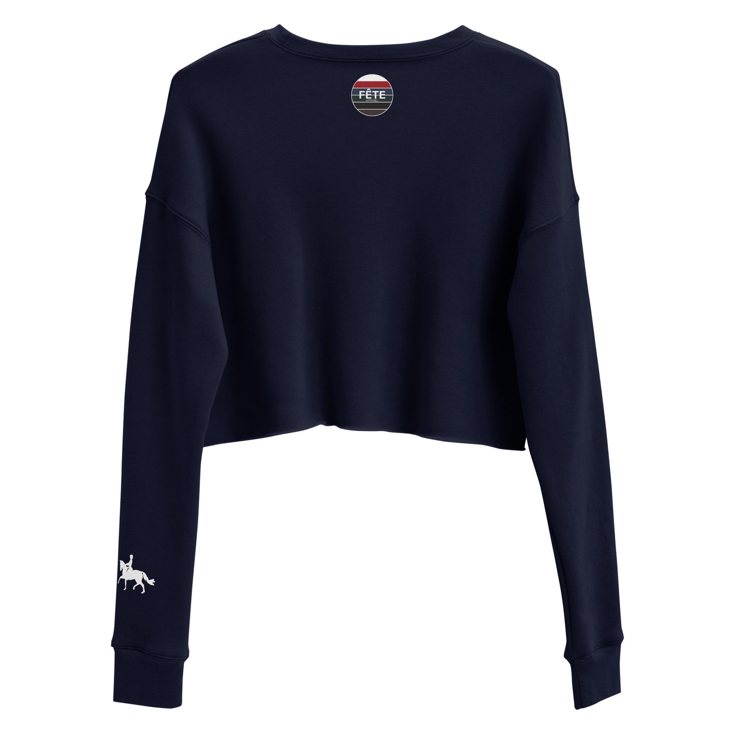 Women's Cropped Sweatshirt "HORSE POOR" in Classic White on Basic Black or French Navy