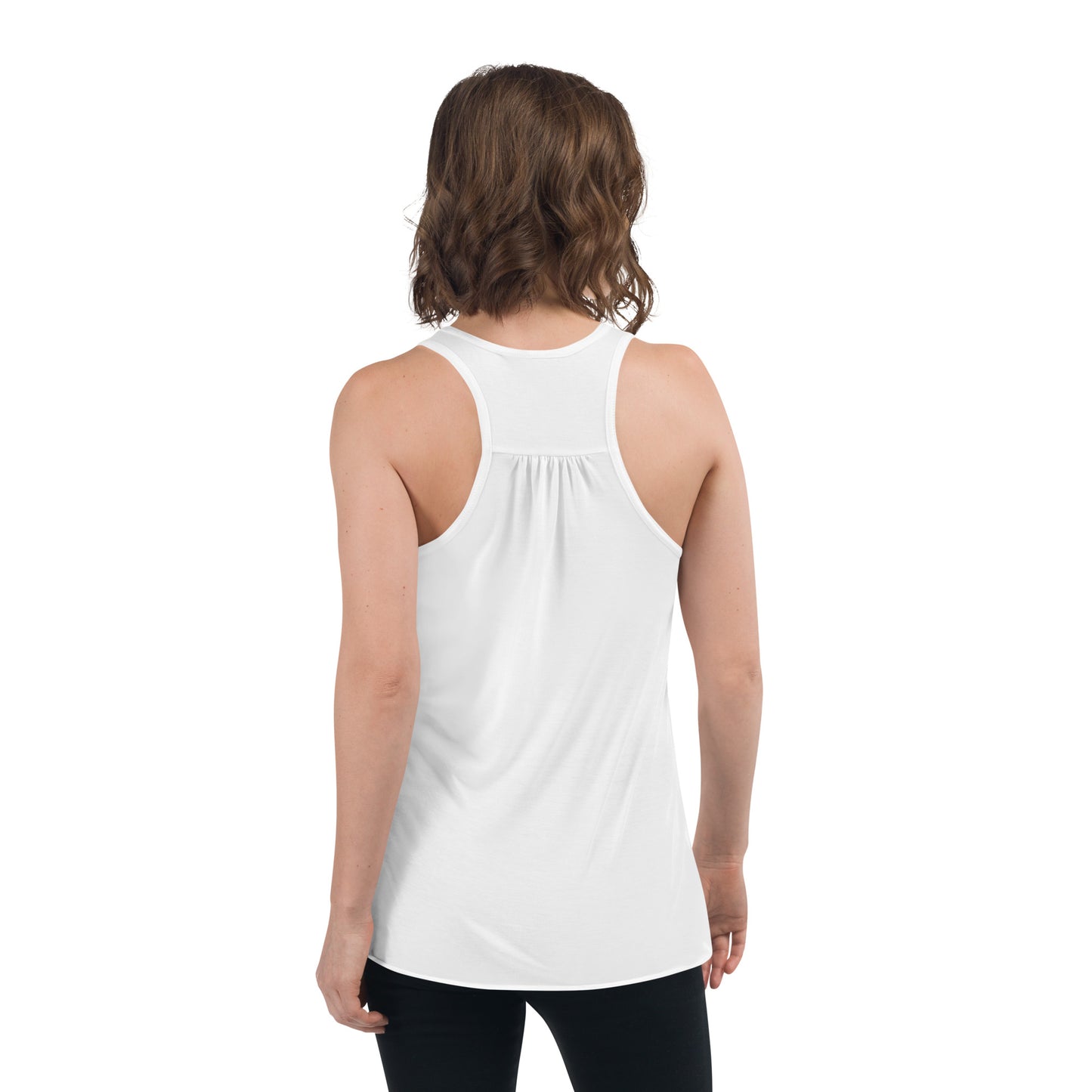 Women's Flowy Racerback Tank "HEADINGLEY, MB" in Storm Grey on Classic White