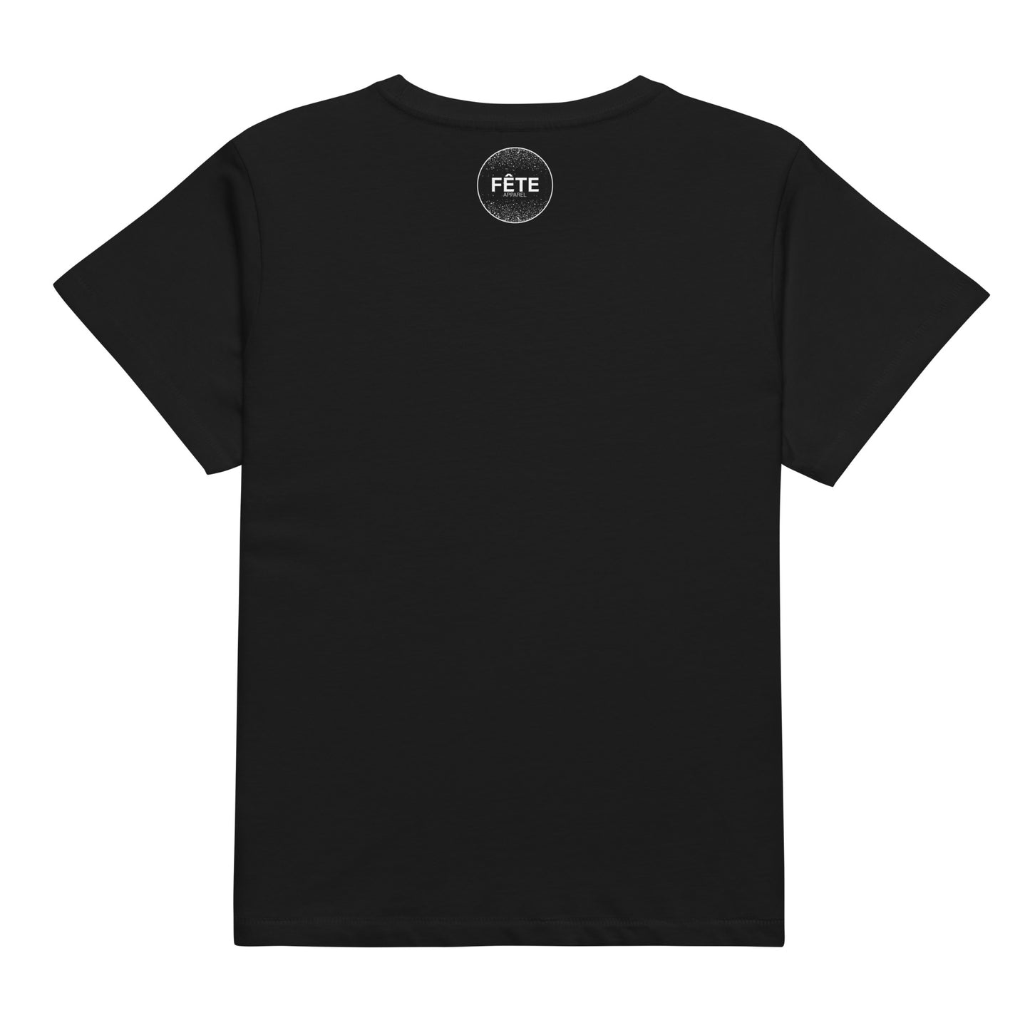 Women's High-Waisted T-Shirt "GOOD TYME STABLES" Embroidered in Classic White on Basic Black or Pine Green