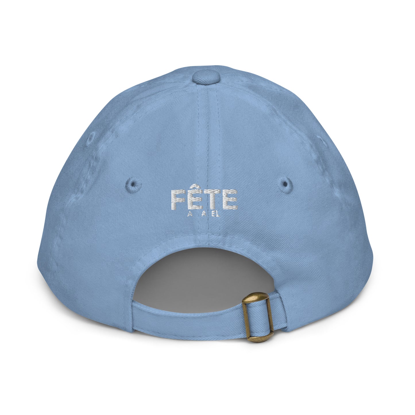 Children's & Youth Cap Embroidered Equestrian in Classic White on Light Pink or Light Blue
