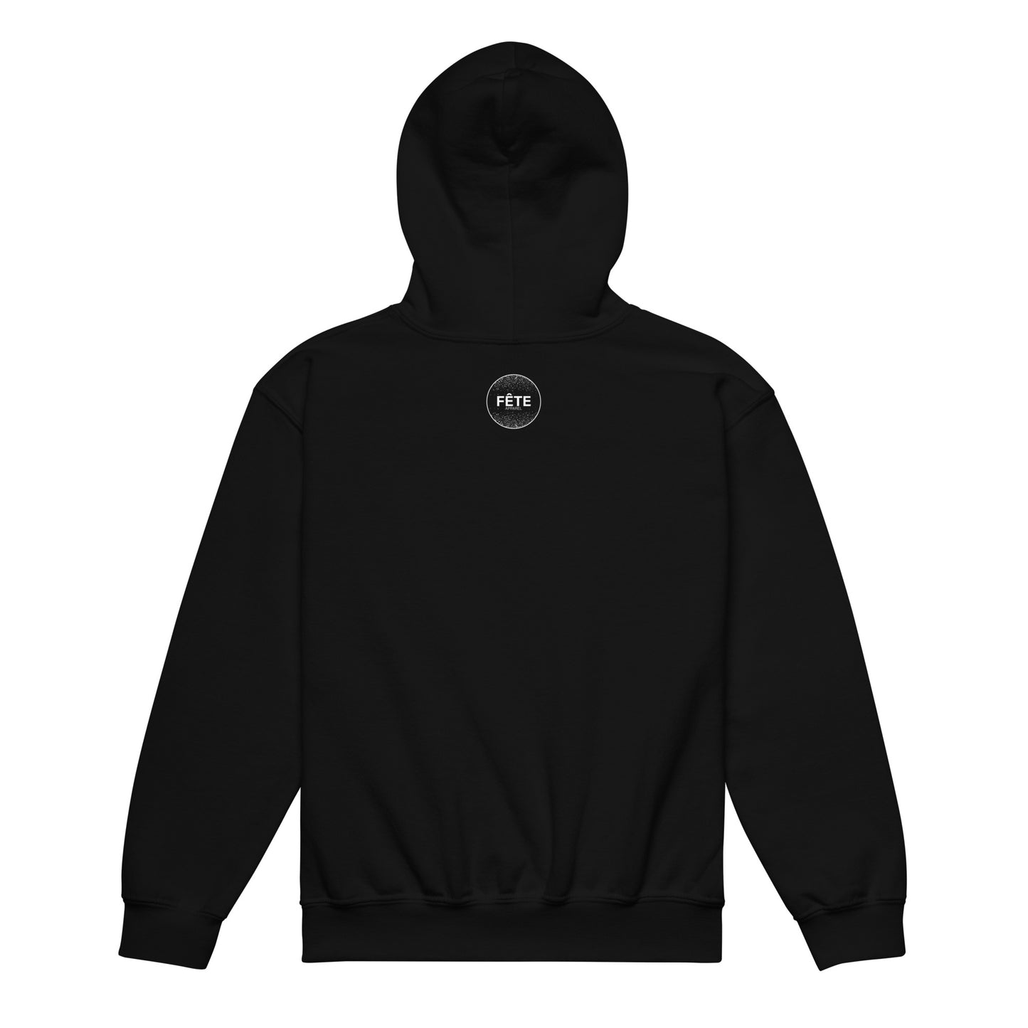 Youth Traditional Hoodie "DEER POINTE PARK" Embroidered in Classic White & Old Gold on Basic Black