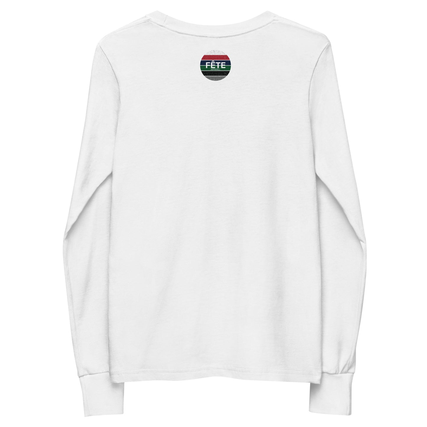 Youth Long-Sleeved Shirt "CAN" Maple Leaf Embroidered in Canadian Red on Classic White