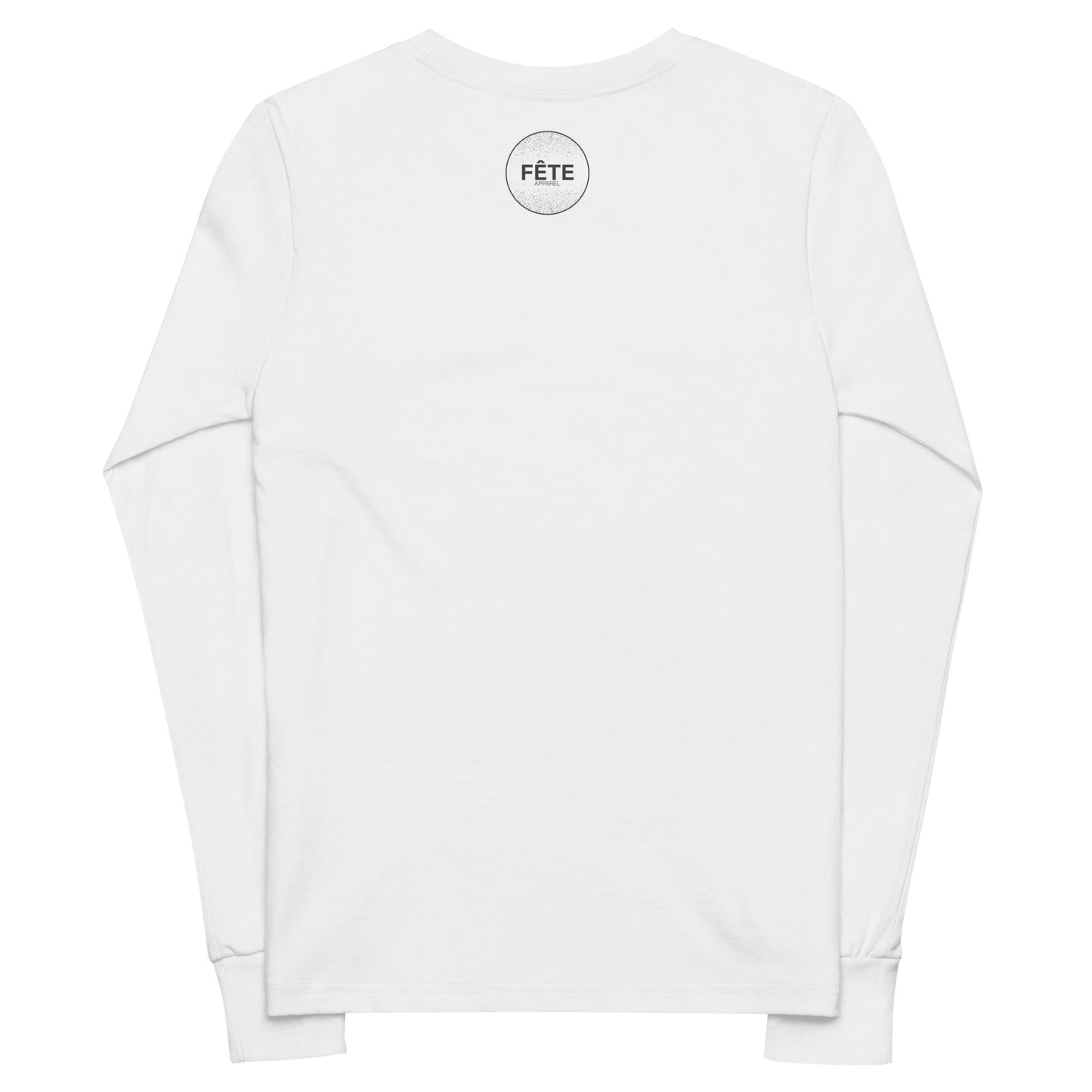 Youth Long-Sleeved Shirt 'DEER POINTE PARK" Embroidered in Basic Black & Old Gold on Classic White