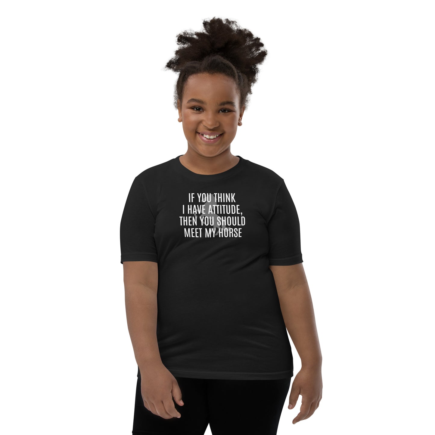 Youth T-Shirt "IF YOU THINK I HAVE ATTITUDE" in Basic Black, French Navy, Canadian Red or Storm Grey Heather