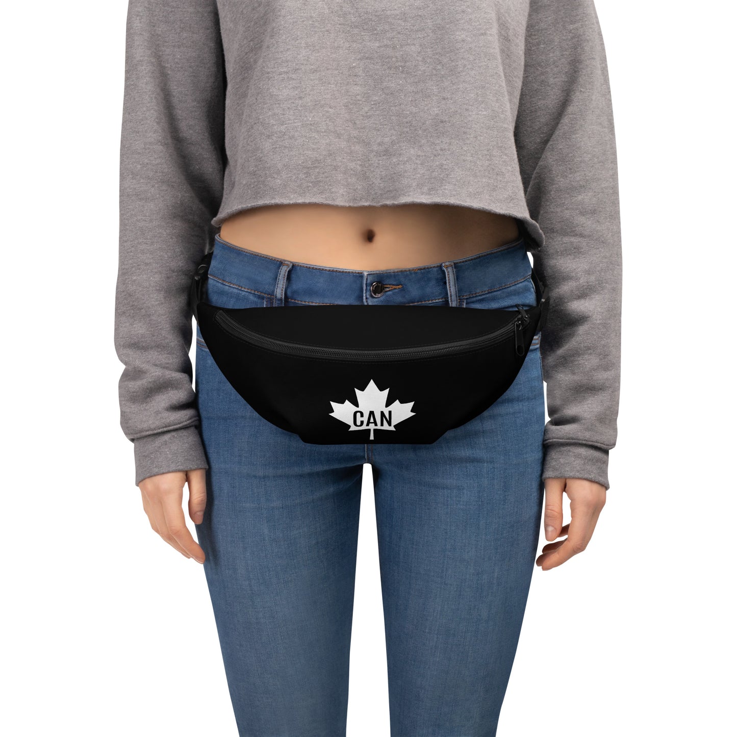 Fanny Pack Maple Leaf in Classic White on Basic Black